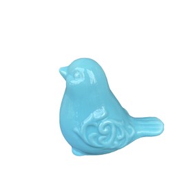YICC 1 PC Mini Decorative Bird Figurine- Glazed Porcelain Bird Statue/Bird Sculpture for Home Garden Wedding Decor or More Blue