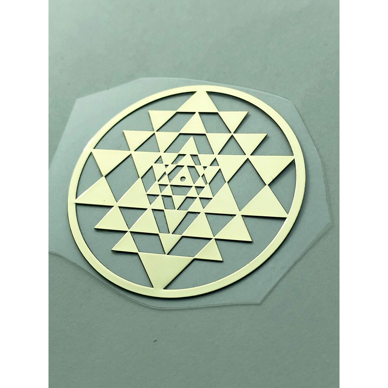 RELIGHT Shri Yantra Sticker Sticker Metal Sacred Geometric Orgonite Decor