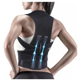 Faja Corrector Postura Remueve Dolor De Espalda Uso Oficina Negro Unisex-ajustable
