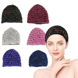 6 Mallas Para Cabello, Red Para Cabello,juego de cabello transpirable reutilizable, accesorios para dormir, yoga, Paquete Multicolor Con Negro, Rosa, 