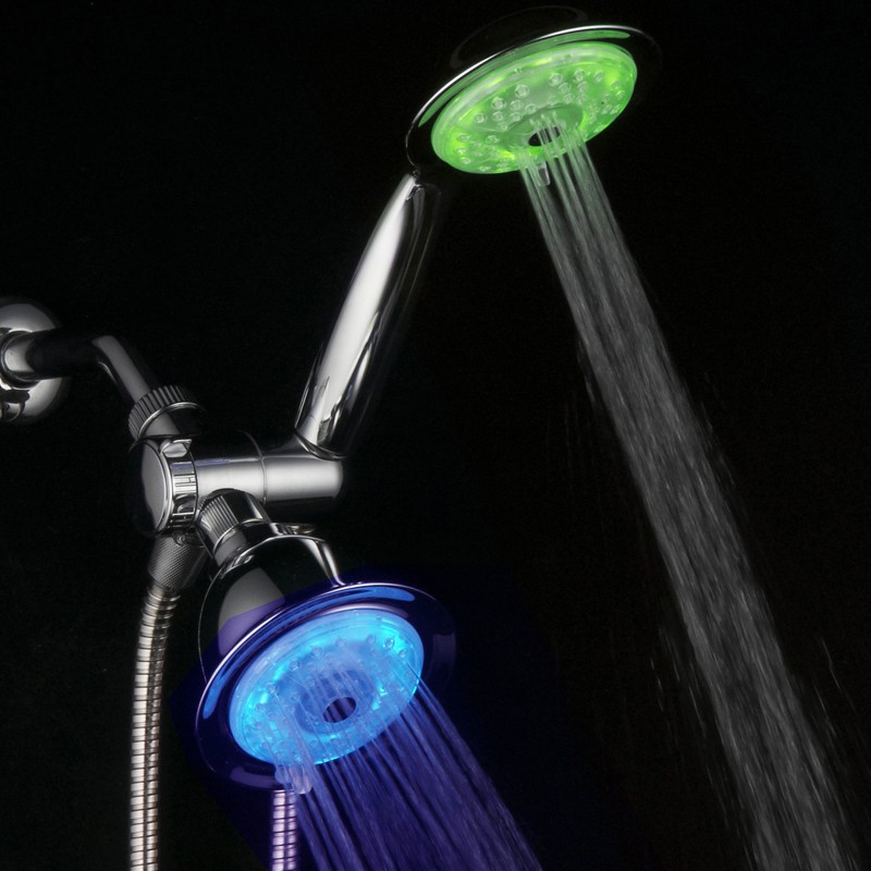 Luminex by PowerSpa 7-Color 24-Setting LED Shower Head Combo with