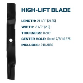 MOTIVITY 2 Pack High Lift Mower Blade Compatible with John Deere GT225 GT235 GX325 GX335 LX255 LX288 LX280 42" Decks M135881, M139976, M139977, M148613