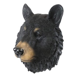 Ebros Gift The Brave Black Bear Head Wall Decor Plaque 8" Tall Taxidermy Art Decor Sculpture The Grandfather Bear Small Wall Bust Plaque