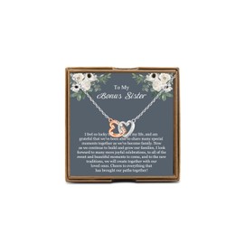 PYOUL Unbiological Sister Gift, Bonus Sister Necklace, Soul Sister Gifts from Sister, Sister in Law Necklace, BFF Birthday Gift, Best Friend Friendship Necklace (Bonus Sister N)