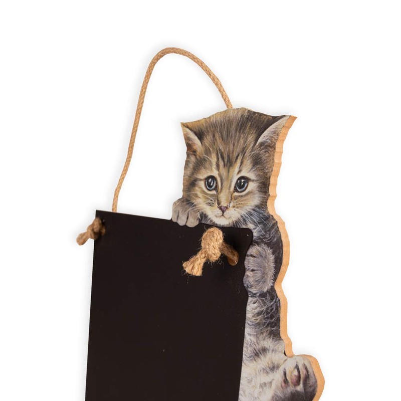 Chalkboards UK Small Memo Board/Chalkboard/Blackboard/Kitchen Chalk Board with Printed Kitten