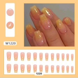 artificial nails (yellow, Medium)