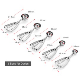 Stainless Steel Ice Cream Spoon Cookie Dessert Food Scoop Scooper Cream Dipper Melon Baller with Trigger Release