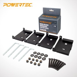 POWERTEC 71132 Quick-Release Workbench Caster Plates, 4-Pack