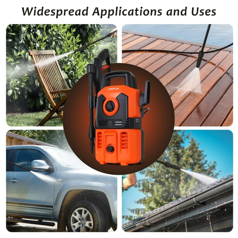 PUREPLUS 2000 PSI Electric High Pressure Washer with Adjustable Nozzle