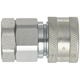 Snap-Tite VHC4-4F Zinc-Plated Steel H-Shape Quick-Disconnect Hose Coupling, Sleeve-Lock Socket, 1/4" NPTF Female x 1/4" Coupling Size