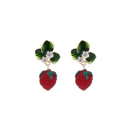 strawberry earrings for women cute fruit dangle drop jewelry, standard size, Metal, No Gemstone