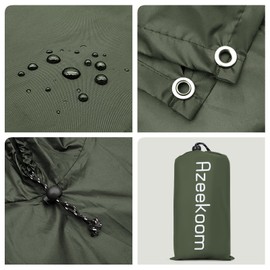 Azeekoom Rain Jacket Rain Poncho, Raincoat Waterproof Unisex Camping Tent Camping Blanket 3 in 1 Multifunctional Rain Cape for Picnic Outdoor Trekking Camping Fishing Hunting Trips