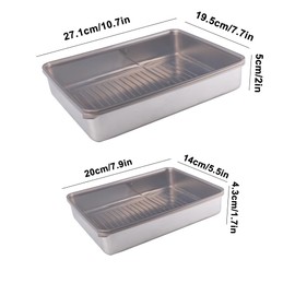 WakiHong Set of 2 Food Preservation Boxes, Stainless Steel Storage Jars with Lid, Airtight Food Box, with Non-Slip Exterior, Suitable for Freezer, Dishwasher/Oven Safe (without PP Lid)