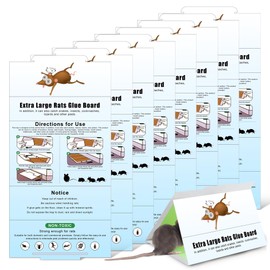 Qualirey 8 Pack Sticky Mouse Traps 8 x 14 Large Sticky Rat & Mouse Glue Boards for Inside Outside, Pre Scented Non Toxic Adhesive Traps with Enhanced Stickiness for Rat Mice Snake, Pet Safe