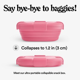 STOJO Collapsible Sandwich Box – 24oz, Reusable Food Storage Container, Silicone Bowl for Hot/Cold Food – Meal Prep, Lunch, Camping, Hiking – Dishwasher Safe (Set of 1, Peony)