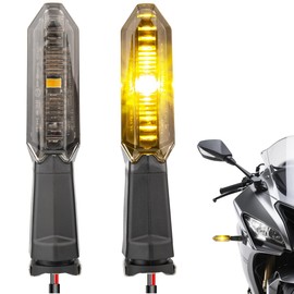 LED Turn Signal Indicator Lights Compatible with Kawasaki NINJA 300 400 650 H2 ZX-25R ZX-6R ZX-10R Z400 Z900 Z1000 (B-Smoke Lens)