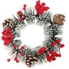 COM-FOUR® 2 x Christmas Table Wreath, Advent Wreath with Pine