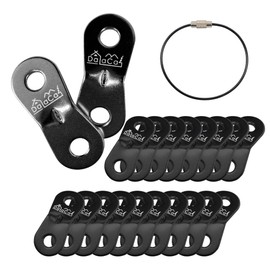 DaLaCa Aluminum Swivel Rope Tensioner for Tents, Tarps, Ropes, Upholstery, Set of 20, Supports up to 0.2 inches (5 mm) (Black)
