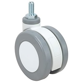 Richelieu Hardware F47042 Contemporary Medical Swivel Caster, 2-15/16 in (75 mm) Wheel Diameter, Gray, White