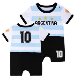 BDONDON Toddler Argentinian Football Jerseys for Girls Argentina Soccer Baby Outfit Romper for Infants (BD-ATR,12-18M)