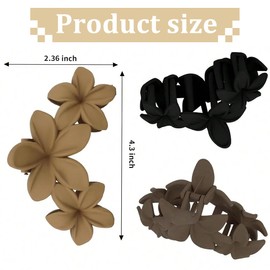 XYTAHDM Flower Hair Clips, Pack of 4 Flower Hair Clips, Large Flower Hair Clip, Hawaiian Flower Claw Clips, Hawaiian Hair Accessories for Thick Hair, Thin Hair