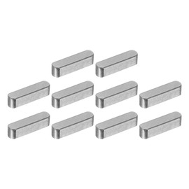 sourcing map 10Pcs Round Ended Feather Key, 6 x 6 x 25mm Carbon Steel Parallel Drive Shaft Key Stock, Machine Keyway for Shaft Type Fastening Connection