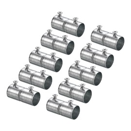 sourcing map EMT Coupling, 20mm(13/16 inch) EMT Set Screw Coupling Conduit Fittings 47mm Length Electrical Conduit Pipe Connector 0.5mm Wall Thick, 10 Pack