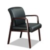 Alera ALERL4319M Alera Reception Lounge Series Guest Chair, Mahogany/black Leather
