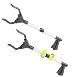 44" Grabber Reacher, [ 2 Pack ] Long Trash Picker with 30" to 44" Mobility Aid Arm/Lightweight/Rotating Gripper/Litter Pick Up/Arm Extension Reacher for Garden Nabber Wheelchair and Disabled