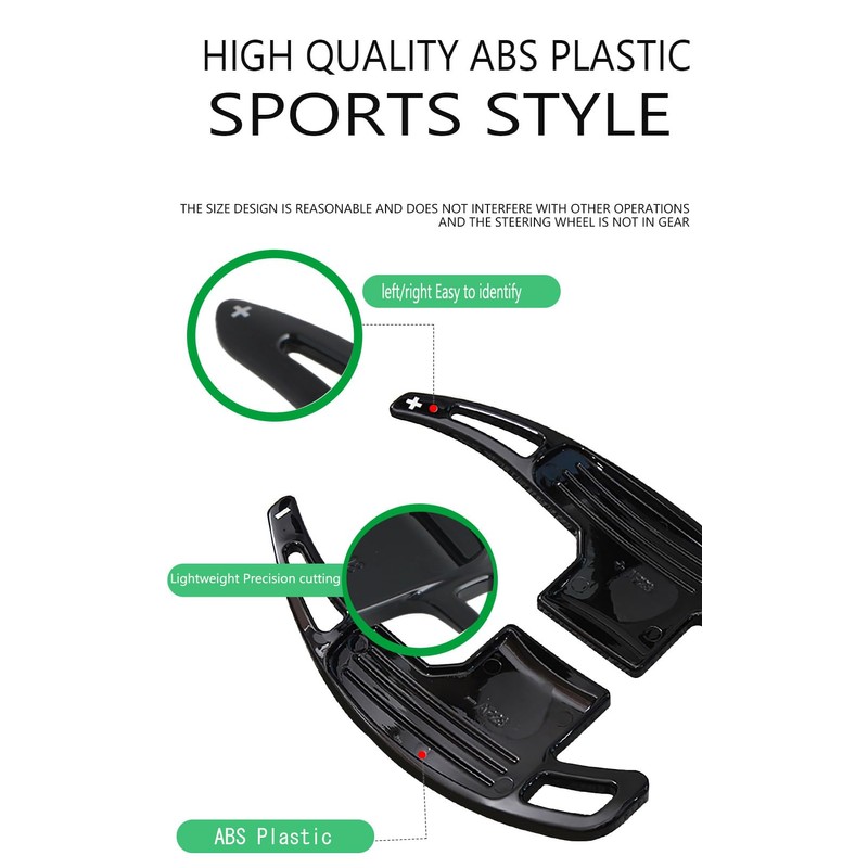TECART 2Pcs ABS plastic Steering Wheel Paddle Shifter Extension Cover