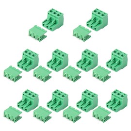 Zalizr 10 PCS 3-Pin PCB Screw Terminal Block Connectors, 5.08 MM Pitch Pluggable Male Plug and Female Socket for 24-12 AWG Wiring