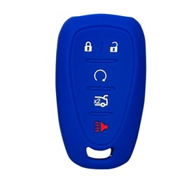 Key Fob Cover for Chevy Equinox: 5 Buttons Key Fob Case Fit for Chevy Traverse Blazer Equinox Malibu Traiblazer Cruze Sonic 2016 2017 2018 2019 2020 2021 2022 2023丨Remote Protector ‎HYQ4EA (Blue)