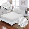 Cottonople Single Fitted Sheet, Brushed Microfiber, White, Single Sheet (90