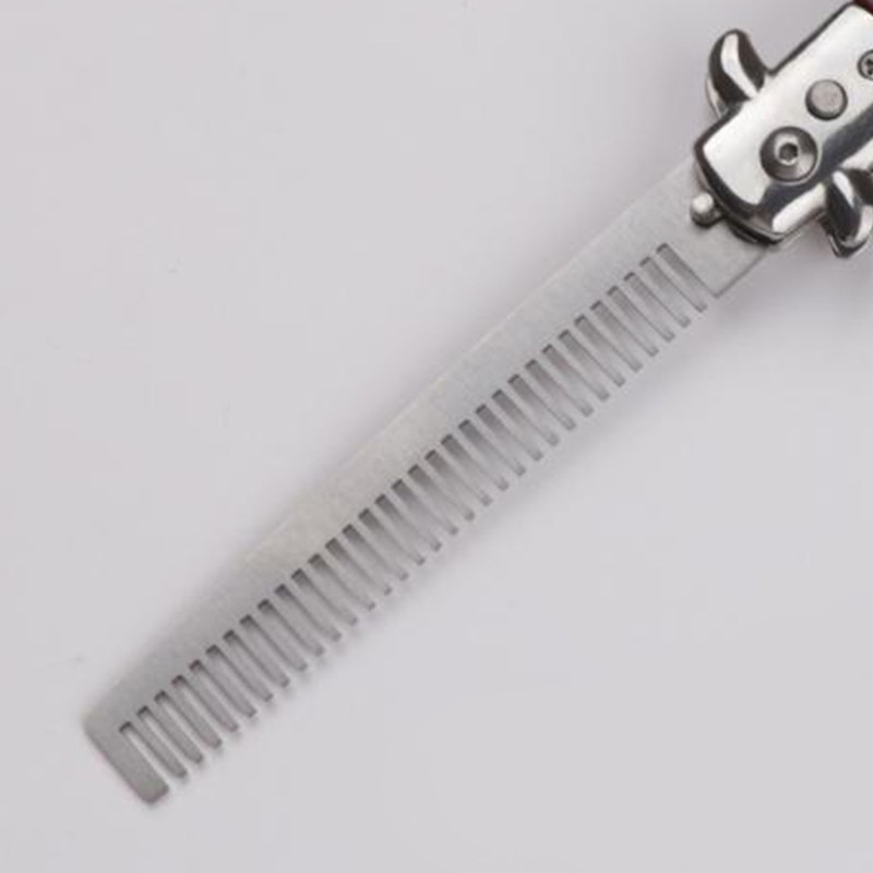 Switchblade Oil Hair Comb Stainless Steel Automatic Spring Folding Comb