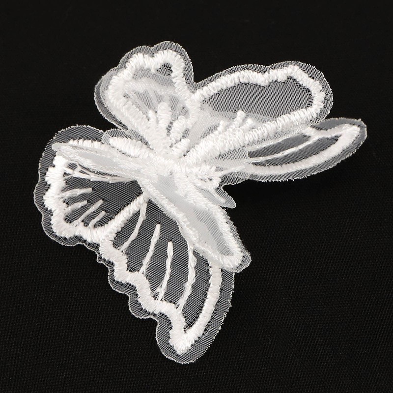ECSiNG 20 Pieces Butterfly Appliques with Lace Double Layers Butterfly