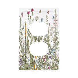 Nadoabtm Outlet Covers Vintage Herbs And Wildflowers Wall Plate 1 Gang Duplex Wall Plate Decorative Switch Plates Electrical Receptacle Faceplate Light Switch Cover for Bedroom living Room Decor