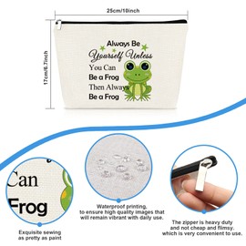 Funny Frog Gifts Makeup Bag Inspirational Gifts for Women Friends Frog Lover Gifts Cosmetic Bag Pouch Motivational Gift for Her Animal Lover Gift Christmas Birthday Gifts for Friend Daughter Sister