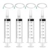 Pack of 4 Syringes, 60 ml, Plastic Syringe with Hose,