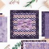 VIVIQUEN 24 Pack Floral Marble Scrapbook Paper, 12-inches Purple Flower