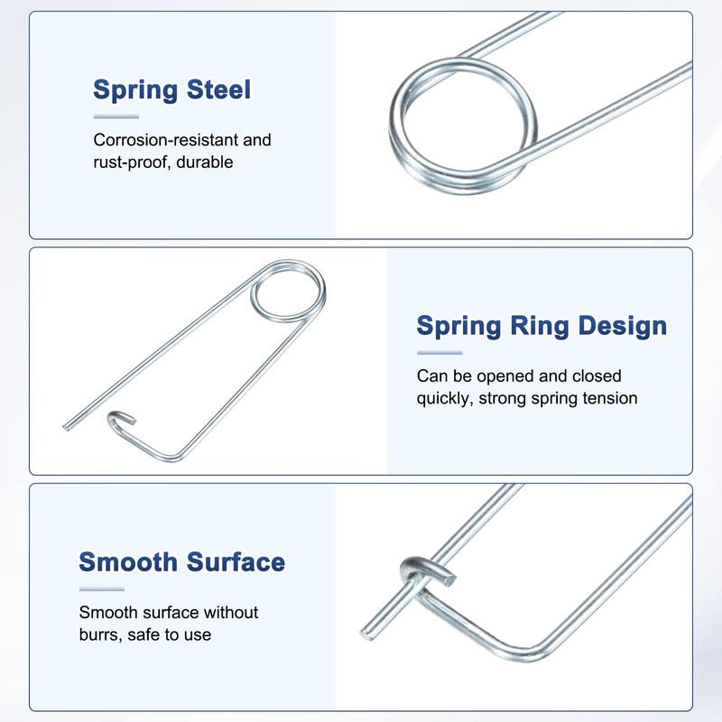 M METERXITY 6-Pack Brooch Shape Cotter Safety Pin, 2x45mm Spring