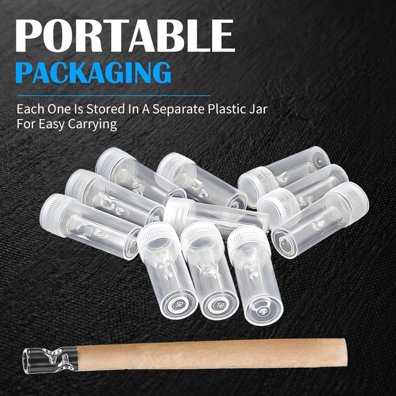 20 Pack Gtysmox Glass Filter Tips, Reusable Clear Round Mouthpiece,