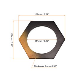 uxcell Wooden Purse Handles, 6.8" Pcs Hexagon Shape Handbag Handle Replacement Accessories for Purse Making DIY Handmade Beach Bag Straw Bag, Black