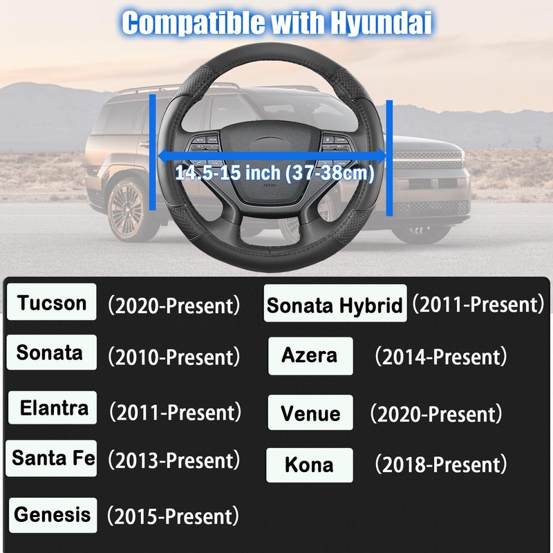Auto Car Steering Wheel Cover for Hyundai 14.5-15 inches Interior