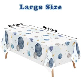 BeYumi 3Pack First Trip Around The Sun Space Party Tablecloths Outer Space Theme Disposable Rectangle Table Cover Decorations for 1st Birthday Baby Shower Party Tablecover Supply, 86.6x51 Inch