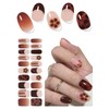 Semi Cured Gel Nail Strips, Khaki Leopard 20pcs Adhesive UV