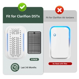 8 Pack DSTx HEPA + Carbon Filters Replacement Compatible with Clarifion DSTx Mini Personal Portable Air Purifiers for Home, Bedroom and Pets, Works for Dust, Smoke,Odors and Airborne Particles