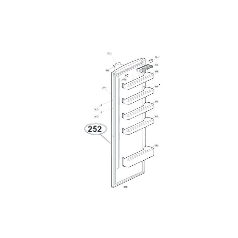 Türdichtung (Markierung 252) Kühlschrank Gefrierschrank 4902423900 Beko