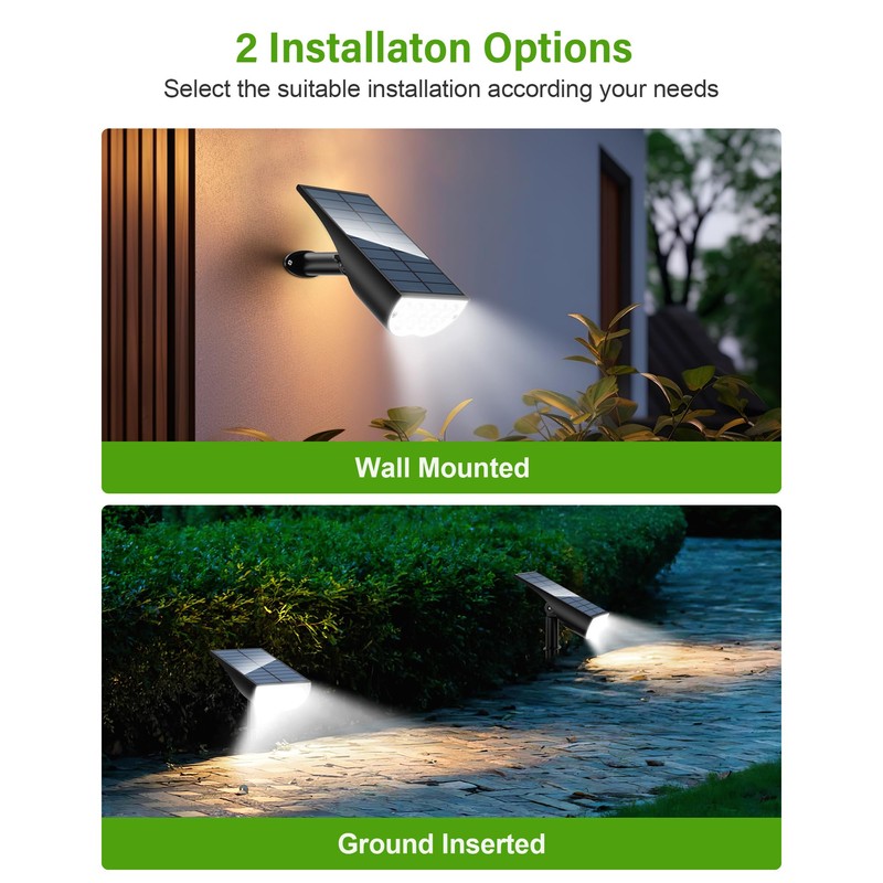 ZOOKKI Solar Spot Lights Outdoor, Solar Lights Outdoor Waterproof IP65,