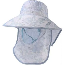 MECOCO Women Sun Wide Brim UV Protection Fishing Hats Foldable Ponytail Summer Hat (CA/US, Alpha, Medium, Large, Blue)