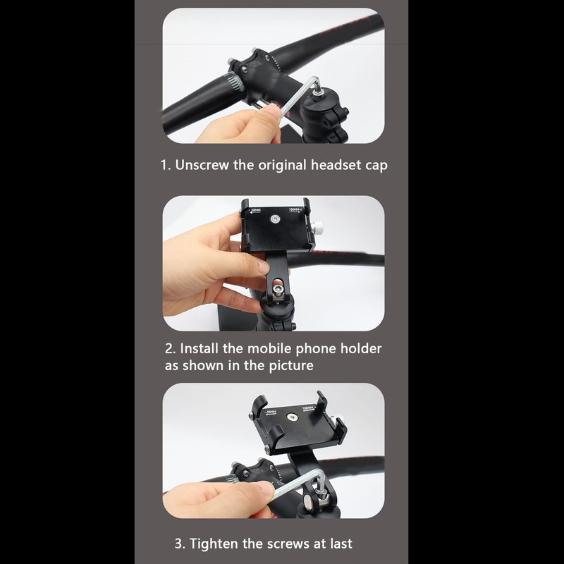 Aluminum Bicycle Phone Mount Bicycle Stem Headset Phone Mount Fits